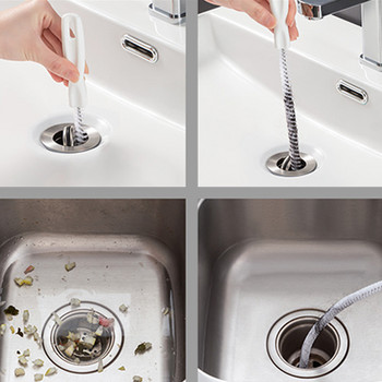 Кука за почистване на кухненска мивка Пръчици за почистване на запушвания Премахване на запушвания Канализация Огъваема тръба за драгиране Баня Почистване на косата Мивка Драгиране на канализация