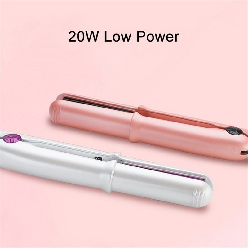 Nešiojamas plaukų lygintuvas mažas USB įkraunamas plaukų tiesintuvas suktukas belaidis tiesinimo lygintuvas salono formavimo įrankiai 100-240V