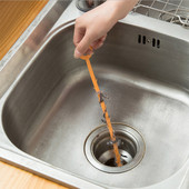 Perie de dragare a conductelor de 45 cm, perie de curățare a chiuvetei de baie, pentru curățarea părului, curățător de scurgere, curățător flexibil, înfundare, unelte de curățare a orificiilor