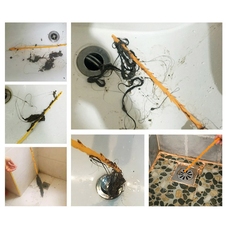 45 cm vamzdžių gilinimo šepetys Vonios plaukų kanalizacijos kriauklės valymo šepetys kanalizacijos valiklis Lankstus valiklis kamščio kištuko skylių valymo įrankiai