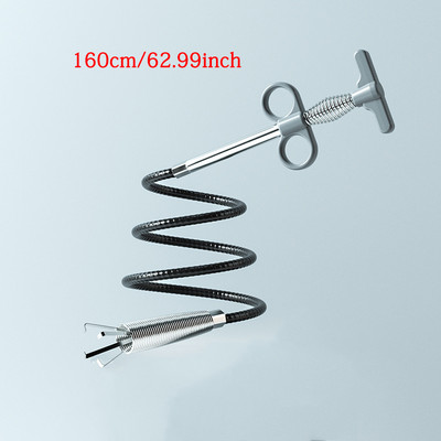 90/160 cm kanalizacijos vamzdžio atblokavimo priemonė Snake Spring vamzdžio gilinimo įrankis virtuvės vonios kriauklės vamzdyno valymo įrankis virtuvės priedai