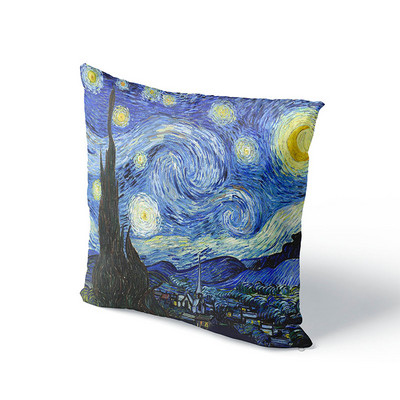 Van Gogo aliejinė tapyba pagalvės užvalkalas sofos pagalvėlės užvalkalas saulėgrąžos žvaigždėtas naktinis pagalvės užvalkalas Vestuvių vakarėlis namų dekoras 45x45cm