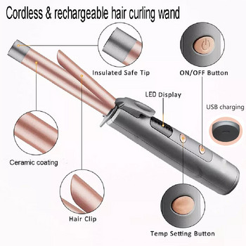 Σίδερο για μπούκλες USB Επαγγελματικά σίδερα μαλλιών Κεραμικό Styler Hair Waver Εργαλεία styling Hair curlers Ηλεκτρικά εργαλεία μαλλιών