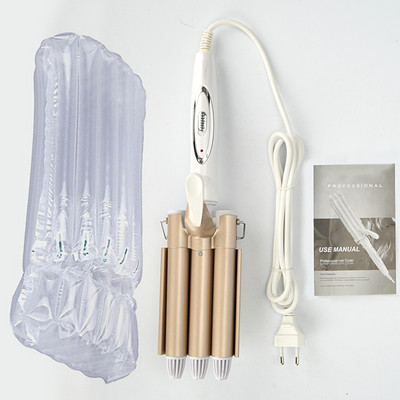 Plaukų garbanojimo geležis Profesionalūs plaukų bangavimo įrankiai Trigubas keraminis suktukas Elektrinis garbanojimo formuotojas 3 statinės gofruotojai