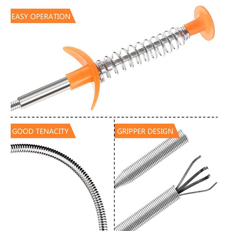 60/90 cm spyruoklinio vamzdžio gilinimo įrankis Lankstus griebtuvas, gyvatės kabelio pagalba, patraukite šiukšles