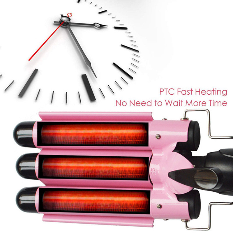 Ondulator de păr profesional Fier de ondulat de păr din ceramică cu trei butoaie Ondulator de păr Instrumente de stilizare 20 mm, 22 mm, 25 mm, 28 mm, 32 mm Dimensiune