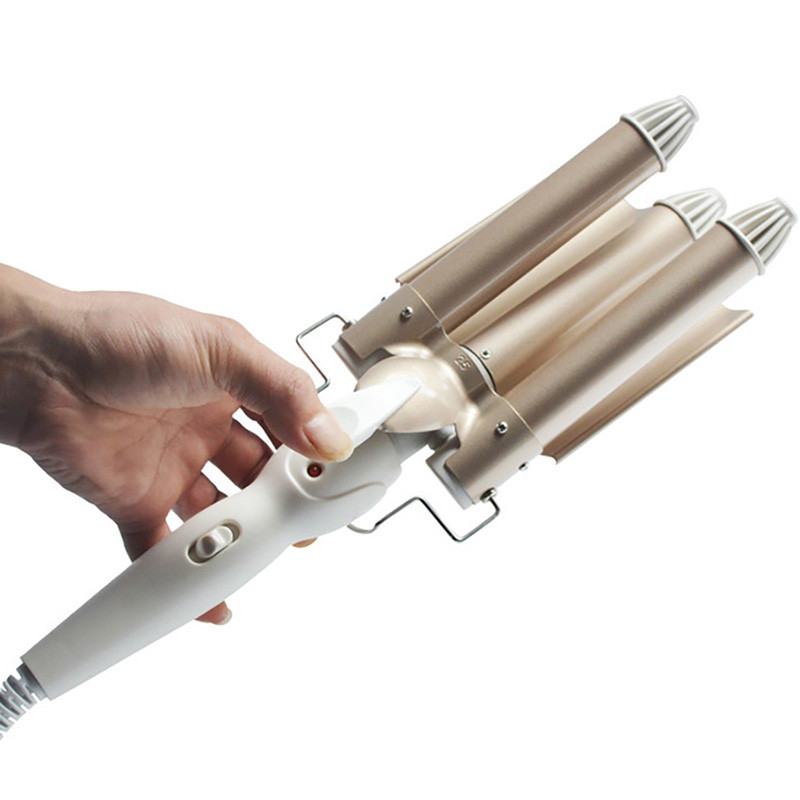 Ondulator de păr profesional Fier de ondulat de păr din ceramică cu trei butoaie Ondulator de păr Instrumente de stilizare 20 mm, 22 mm, 25 mm, 28 mm, 32 mm Dimensiune