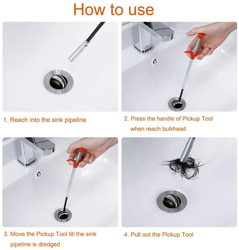 60-300 cm plaukelių gaudyklė kanalizacijos kriauklės kubilo žemsiurbės šalinimo priemonė spyruoklinio vamzdžio valymo priemonė kanalizacijos kamščių valytuvui valyti kriauklės žemsiurbės įrankiai