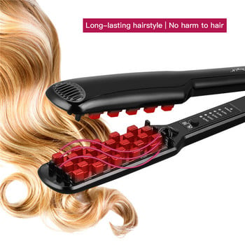 3D Grid Hair Crimper Volumizer Ceramic Professional Hair Fluffy κυματοειδές μπούκλα Flat Iron Νάρθηκας μαλλιών καλαμποκιού περμανάντ 5 θερμοκρασιών