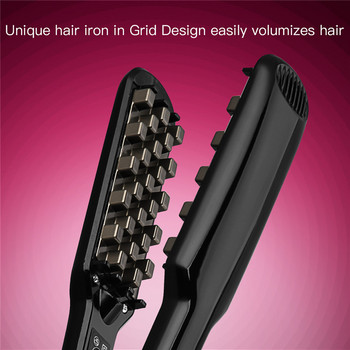 3D Grid Hair Crimper Volumizer Ceramic Professional Hair Fluffy κυματοειδές μπούκλα Flat Iron Νάρθηκας μαλλιών καλαμποκιού περμανάντ 5 θερμοκρασιών