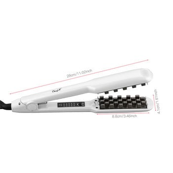 3D Grid Hair Crimper Volumizer Ceramic Professional Hair Fluffy κυματοειδές μπούκλα Flat Iron Νάρθηκας μαλλιών καλαμποκιού περμανάντ 5 θερμοκρασιών