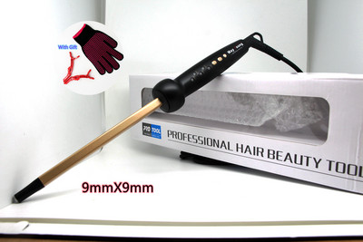 9 mm itin plonas MCH tankios garbanos lazdelės volelis plaukų suktukas keraminis kūgio žiedas Afro plaukų grožiui garbanojimo geležies gofruota plokštelė