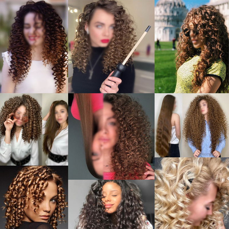 NO BOX MCH Tight Curls Wand Roller Szupervékony Hajcsavaró Kerámia Kúpos Ringlet Afro Hair Beauty Curling Vas hullámlemez