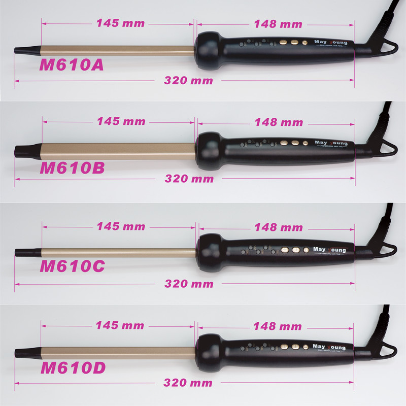 NO BOX MCH Tight Curls Wand Roller Szupervékony Hajcsavaró Kerámia Kúpos Ringlet Afro Hair Beauty Curling Vas hullámlemez