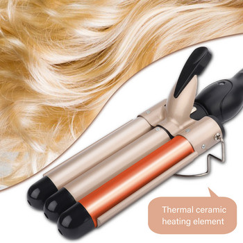 Професионална маша за коса Керамична тройна цев прическа Hair Waver Инструменти за оформяне Маши за коса 3 тръби Електрическа кърлинг
