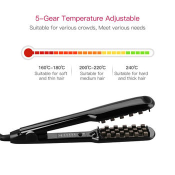 3D Grid Hair Curler Volumizer Keramic Hair Fluffy κυματοειδές ψαλιδάκι Flat Iron Corn Hair Crimper Splint Perm 5 Θερμοκρασίες