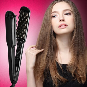 3D Grid Hair Curler Volumizer Keramic Hair Fluffy κυματοειδές ψαλιδάκι Flat Iron Corn Hair Crimper Splint Perm 5 Θερμοκρασίες