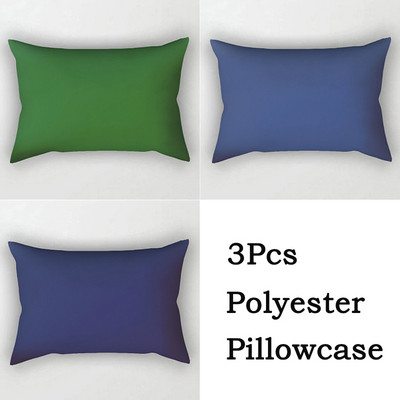 3 vnt. / siunta Vienspalvis pagalvėlės užvalkalas stačiakampis mėlynas juodas poliesterio pagalvės užvalkalas vienpusis spausdinimas juosmens pagalvės užvalkalas sofos dekoras