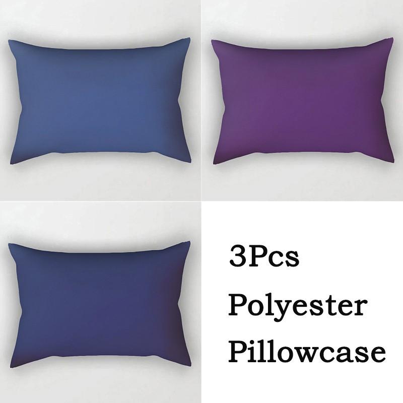 3 vnt. / siunta Vienspalvis pagalvėlės užvalkalas stačiakampis mėlynas juodas poliesterio pagalvės užvalkalas vienpusis spausdinimas juosmens pagalvės užvalkalas sofos dekoras