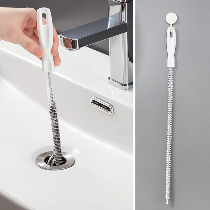 45 cm vamzdžių gilinimo šepetys Vonios plaukų kanalizacijos kriauklės valymo šepetys kanalizacijos valiklis Lankstus valiklis užkimšimo kištuko skylių šalinimo įrankis