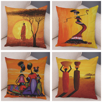 Abstract Painting African Living Μαξιλαροθήκη Αφρικανική Γυναίκα Διακόσμηση σπιτιού Μαξιλαροθήκη Gallery Εξωτικό κάλυμμα μαξιλαριού