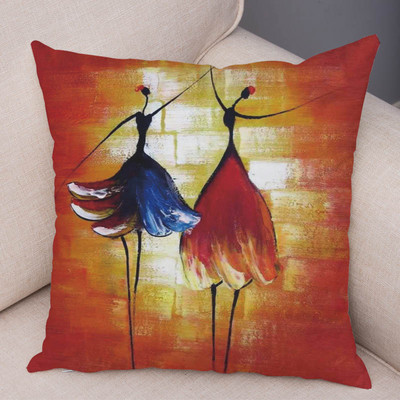 Abstraktus paveikslas Afrikos gyvenantis pagalvės užvalkalas Afrikos moteris namų dekoras Pagalvės užvalkalų galerija Egzotiškas pagalvėlės užvalkalas