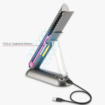 Мини 2 В 1 RollerFlat Iron USB 4800 mah безжична преса за коса със зареждаща основа Преносима безжична маша за сухо и мокро използване