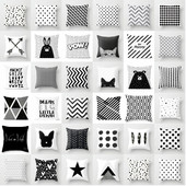 Modern skandináv dekoratív párnahuzat Kanapé kanapé párna autós otthon nappali egyszerű fekete-fehér geometrikus párnahuzat