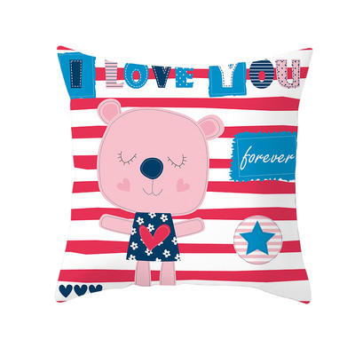 Față de pernă cu imprimare cu desene animate unicorn câine husă de pernă pentru canapea cu imprimeu unic husă de pernă decorativă cu balenă drăguță pentru dormitorul copiilor