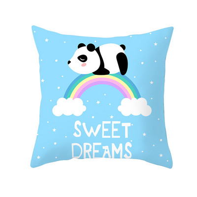 Față de pernă cu imprimare cu desene animate unicorn câine husă de pernă pentru canapea cu imprimeu unic husă de pernă decorativă cu balenă drăguță pentru dormitorul copiilor