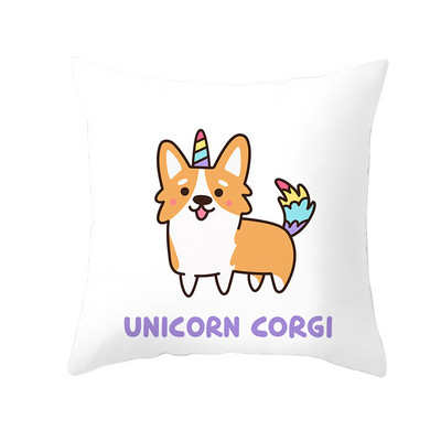 Față de pernă cu imprimare cu desene animate unicorn câine husă de pernă pentru canapea cu imprimeu unic husă de pernă decorativă cu balenă drăguță pentru dormitorul copiilor