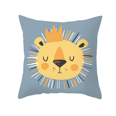 Față de pernă cu imprimare cu desene animate unicorn câine husă de pernă pentru canapea cu imprimeu unic husă de pernă decorativă cu balenă drăguță pentru dormitorul copiilor