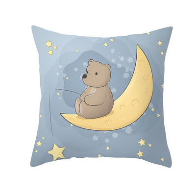 Față de pernă cu imprimare cu desene animate unicorn câine husă de pernă pentru canapea cu imprimeu unic husă de pernă decorativă cu balenă drăguță pentru dormitorul copiilor