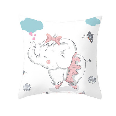 Față de pernă cu imprimare cu desene animate unicorn câine husă de pernă pentru canapea cu imprimeu unic husă de pernă decorativă cu balenă drăguță pentru dormitorul copiilor