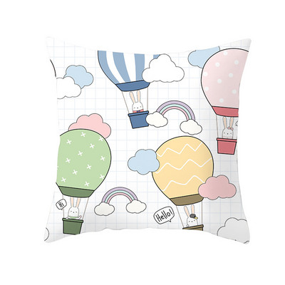 Față de pernă cu imprimare cu desene animate unicorn câine husă de pernă pentru canapea cu imprimeu unic husă de pernă decorativă cu balenă drăguță pentru dormitorul copiilor