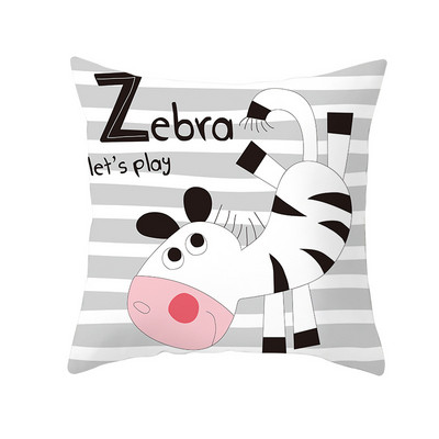 Față de pernă cu imprimare cu desene animate unicorn câine husă de pernă pentru canapea cu imprimeu unic husă de pernă decorativă cu balenă drăguță pentru dormitorul copiilor