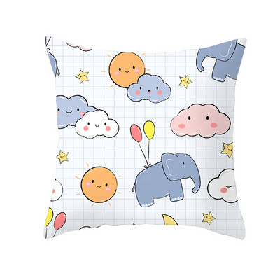 Față de pernă cu imprimare cu desene animate unicorn câine husă de pernă pentru canapea cu imprimeu unic husă de pernă decorativă cu balenă drăguță pentru dormitorul copiilor