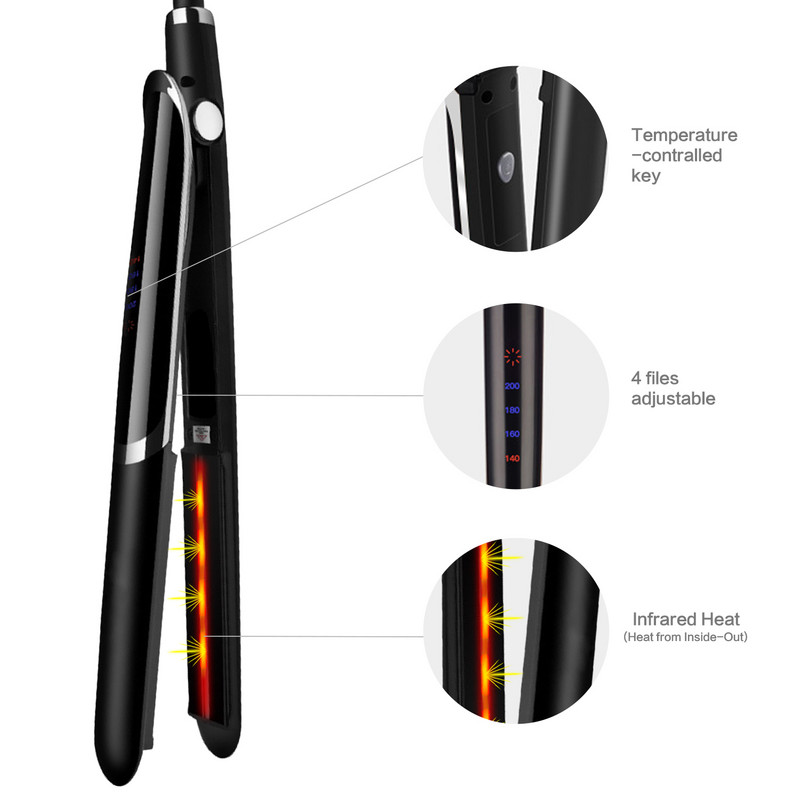 Professzionális helyreállítja a sérült hajat ultrahangos infravörös hajápolóval Iron Cold Flat Iron hajformázó