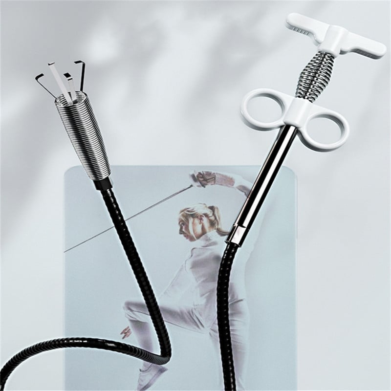 Deblocator de țevi de canalizare din sârmă de oțel Curățarea bucătăriei Instrument de dragare a țevii cu arc de șarpe Chiuvete de baie Toaletă Instrument pentru gheare de scurgere de canalizare