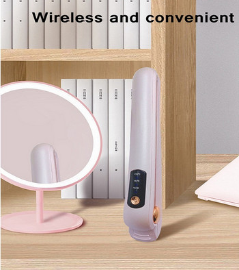 USB ασύρματο ισιωτικό μαλλιών για το σπίτι Ισιωτικό για μπούκλες κυματοειδές κτυπήματα εσωτερική πόρπη Φορητό ραβδί για μπούκλες