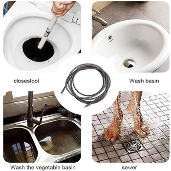 Έμβολο τουαλέτας Τροχύλι Τουαλέτας Αφαίρεση φράγματος βαρέως τύπου Φίδι για αποχέτευση μπανιέρας Νεροχύτης μπάνιου Κουζίνα και ντους Φίδι αποχέτευσης
