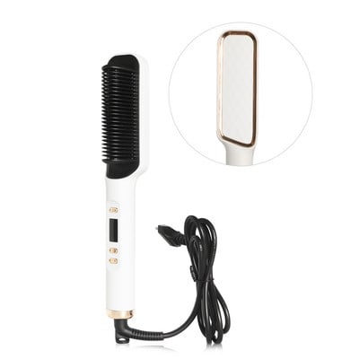Hajvasaló fésű 3 az 1-ben Hajformázó hajcsavaró vas elektromos hajkiegyenesítő kefe Gyorsan felmelegedő forrázásgátló hajformázó göndörítő eszközök