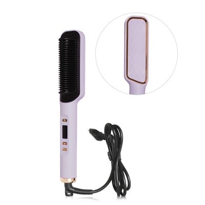 Hajvasaló fésű 3 az 1-ben Hajformázó hajcsavaró vas elektromos hajkiegyenesítő kefe Gyorsan felmelegedő forrázásgátló hajformázó göndörítő eszközök