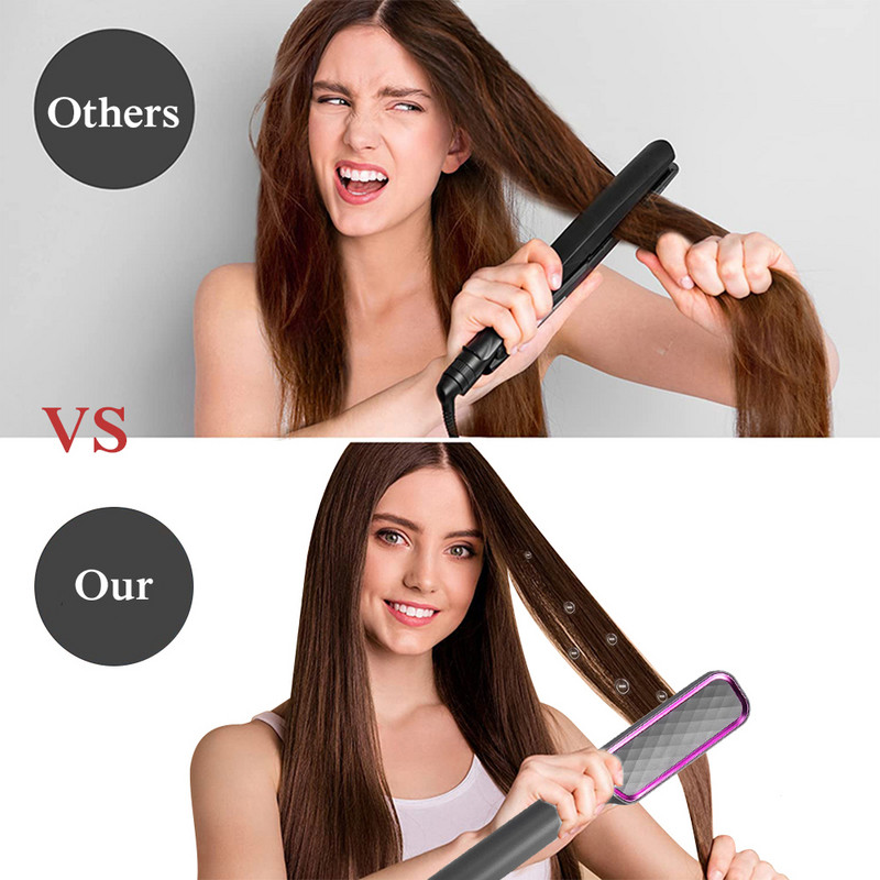 Hajvasaló fésű 3 az 1-ben Hajformázó hajcsavaró vas elektromos hajkiegyenesítő kefe Gyorsan felmelegedő forrázásgátló hajformázó göndörítő eszközök