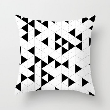 YWZN Черно-бели геометрични декоративни калъфки за възглавници Полиестерна калъфка за възглавница Раирана геометрична калъфка за възглавница kussensloop