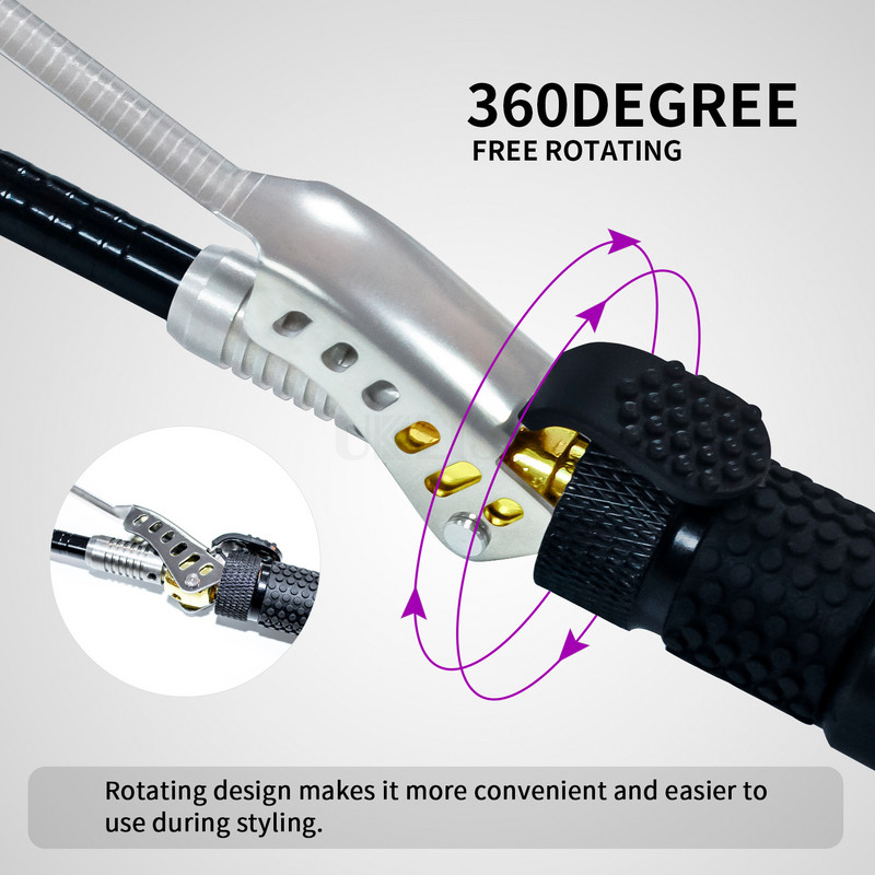 Ondulator de 7 mm, ondulator cu butoi mic de 1/4 inch Baghetă subțire Încălzire rapidă pentru coafarea părului Turmalină ceramică Mini ondulator de păr scurt