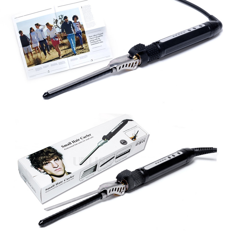 Ondulator de 7 mm, ondulator cu butoi mic de 1/4 inch Baghetă subțire Încălzire rapidă pentru coafarea părului Turmalină ceramică Mini ondulator de păr scurt