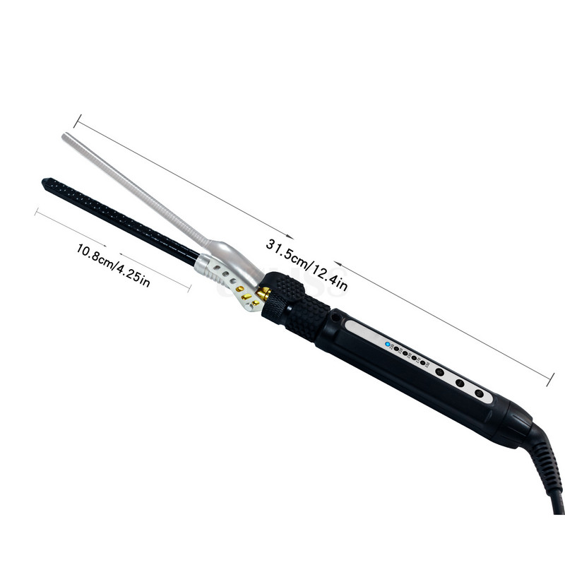 Ondulator de 7 mm, ondulator cu butoi mic de 1/4 inch Baghetă subțire Încălzire rapidă pentru coafarea părului Turmalină ceramică Mini ondulator de păr scurt