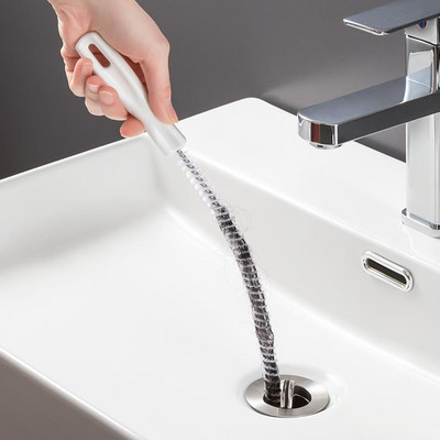 Pipe Unclogger Bendable Bathroom Sink Drain Hair Cleaner Washbasin Cleaning Brush Through Plumbing Tools