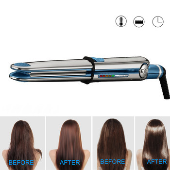 PRO 465F Титаниева плаваща плоска преса за коса Електрическа бърза топлина за изправяне на коса Маша за коса Метален инструмент за оформяне на коса